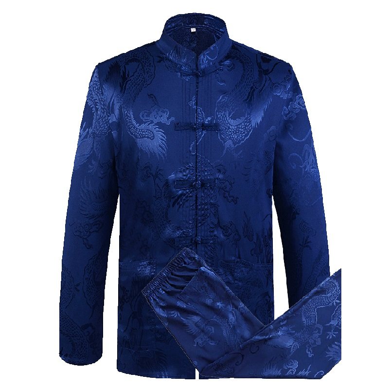 CHINESE STYLE TANG COSTUME MENS 2024 SPRING WEAR MENS LONG SLEEVE SPRING DAD SUIT FOR THE MIDDLE-AGED AND ELDERLY THIN RED BOUTIQUE SUIT