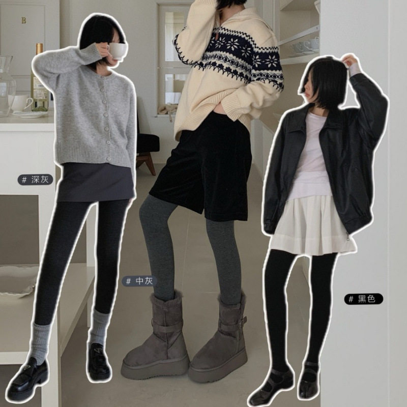 555#Miss Cactus海岛棉微压坑条款打底袜高腰收腹亲肤加绒连裤袜