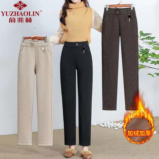 俞兆林妈妈冬装直筒裤女秋季2024新款妈妈女装直筒喇叭休闲长裤子