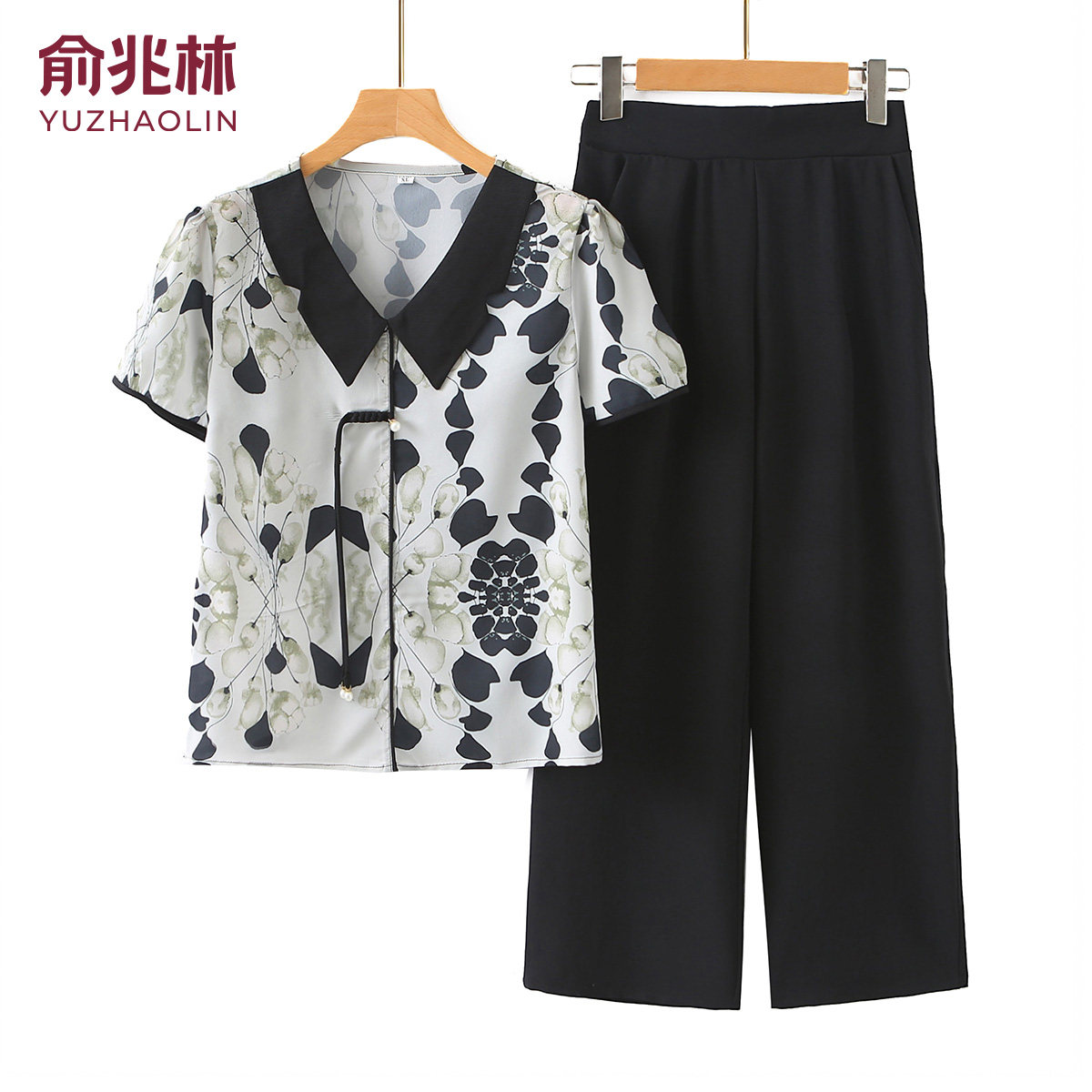 【妈妈夏季套装】洋气短袖两件套图片