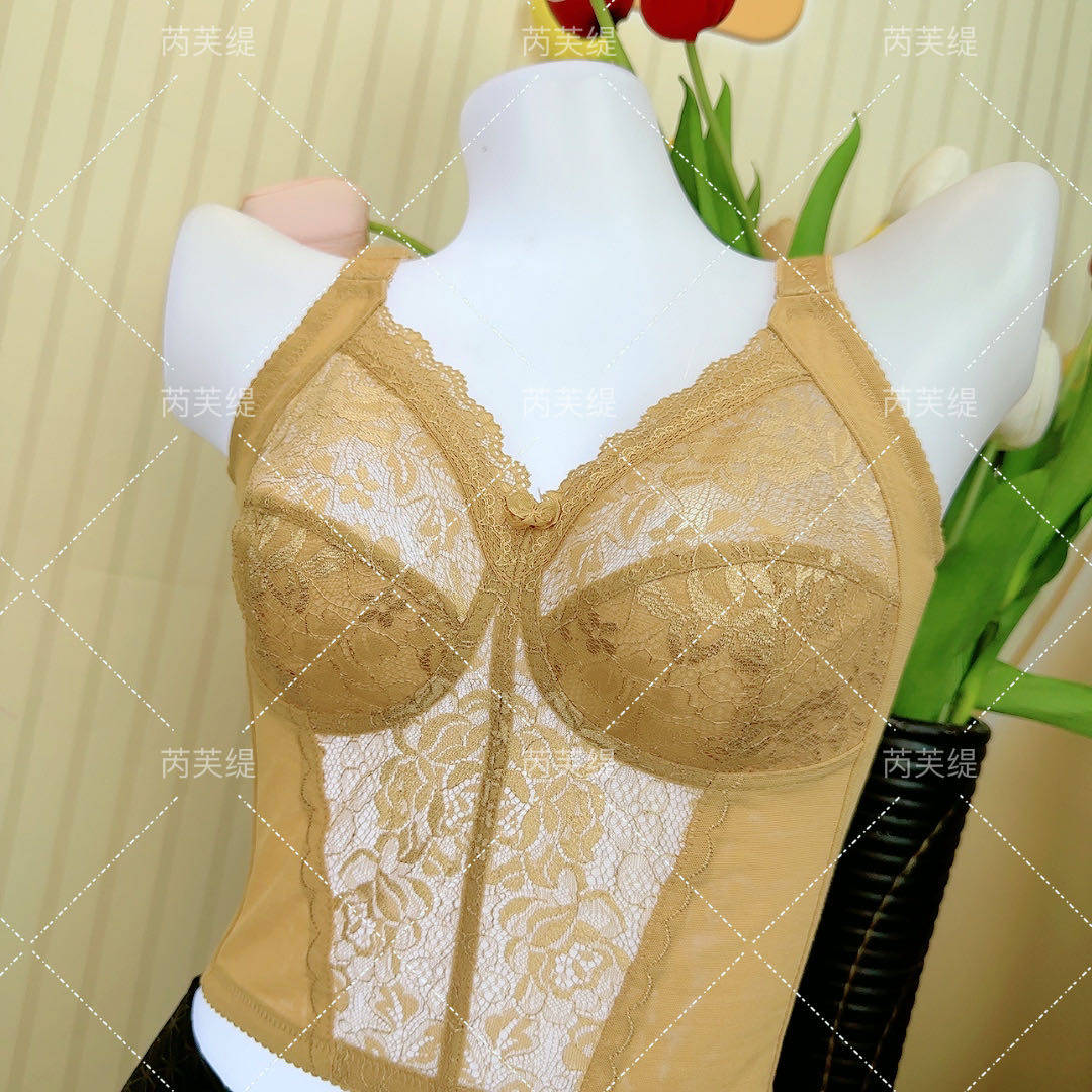 芮芙缇十排扣超薄显小显瘦内衣文胸长文全包裹收副乳收胃塑形矫正