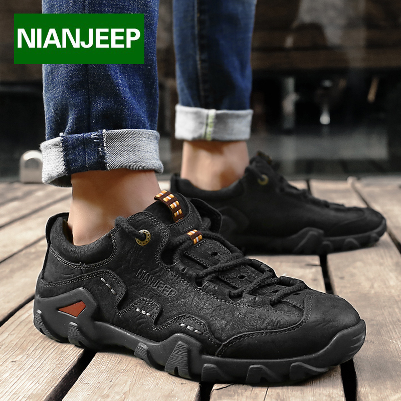 NIAN JEEPÄÐÐ¬ÕæÆ¤ÕýÆ·Í·²ãţƤ»§ÍâÐÝÏÐЬÄкñµ×Ô˶¯µÇɽƤЬÄÐ