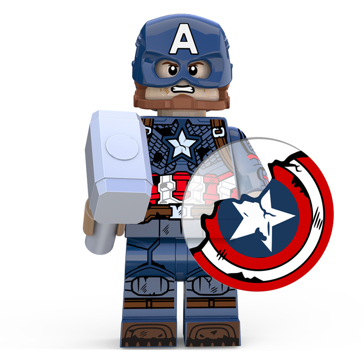 破损盾牌美国队长XP228复仇者4联盟拼装积木人仔玩具科睿