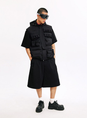 UnDeR20 Joker SS24 户外摄影师可拆卸多口袋防泼溅连帽机能马甲