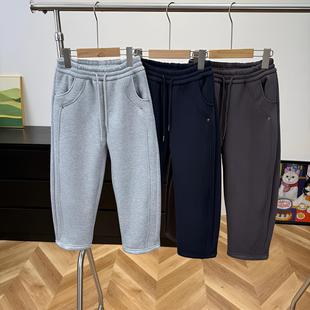 子 冬季 中大男童女童裤 松紧腰加绒加厚小直筒儿童休闲裤 25160 新款