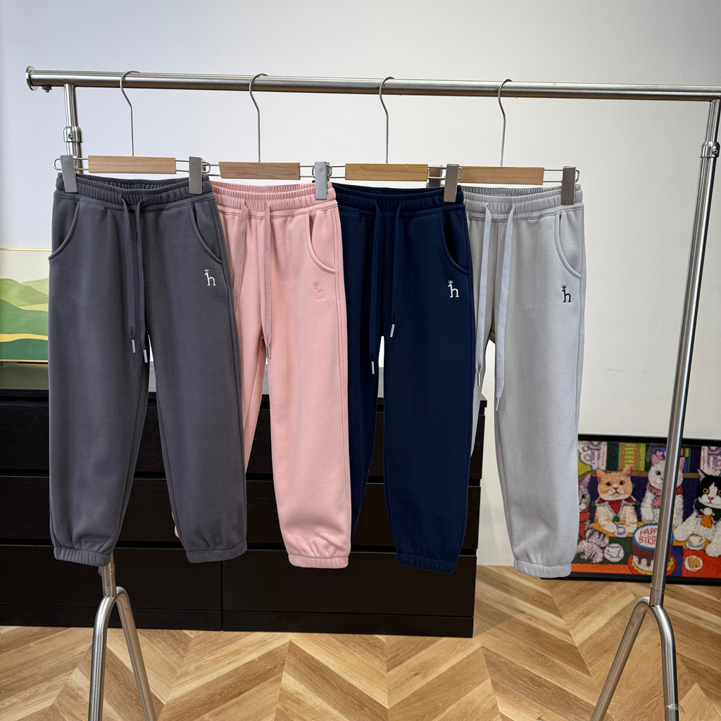 25冬季新款加绒柔软松紧腰儿童卫裤保暖男童女童休闲裤6016