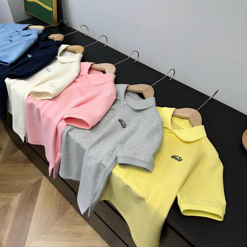 26春夏新款短袖POLO衫男童女童透气翻领上衣纯色休闲6380