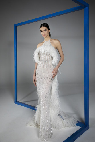 修身显瘦遮肉纯手工缝制晚礼服