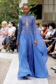 宝蓝色飘逸雪纺长袖 zuhair murad 生日宴会日常约会晚礼服2025