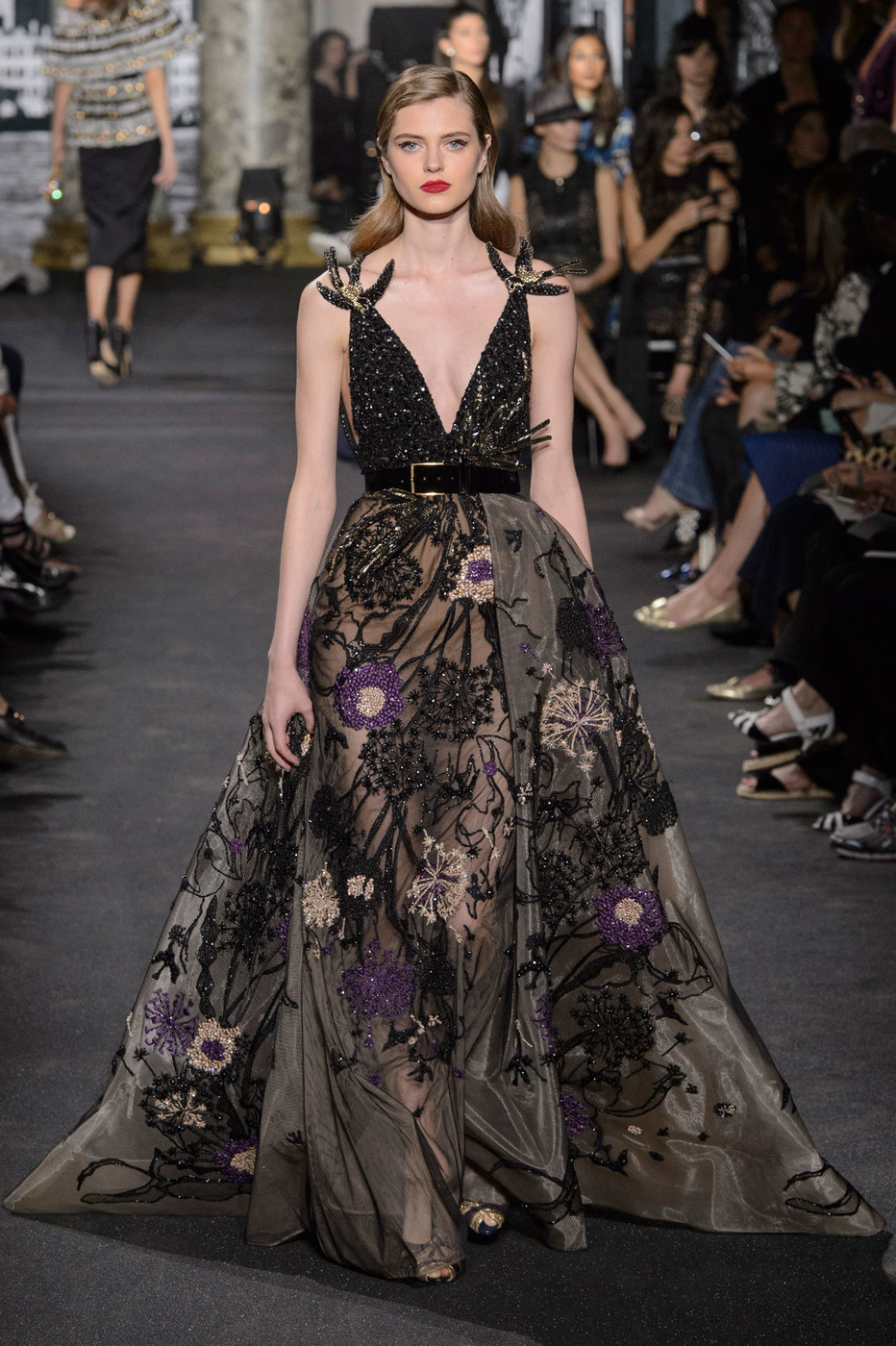 遮肉显瘦性感纯手工缝制晚礼服