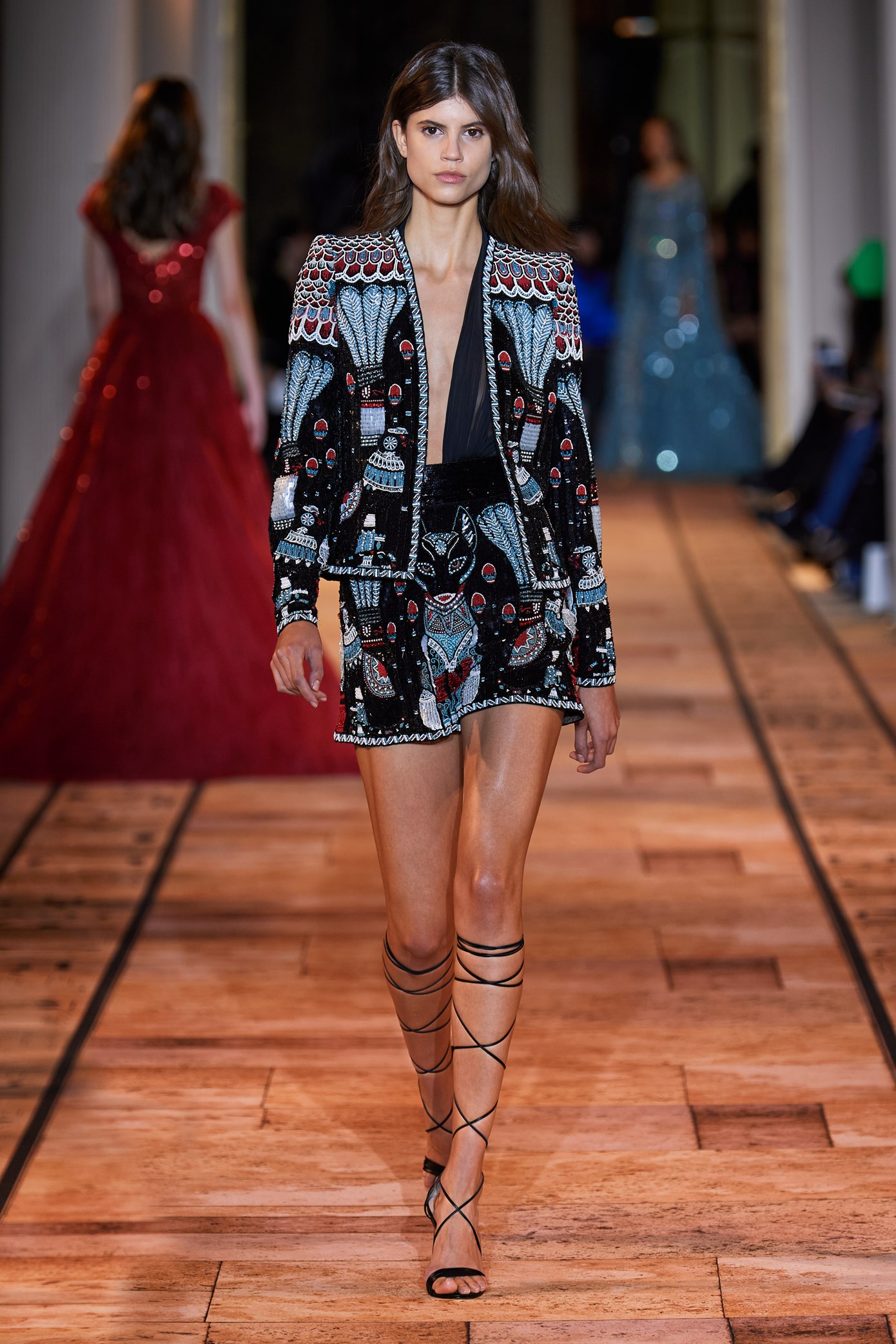 2025年 zuhair murad 又A又飒黑色西装两件套小礼服年会宴会服