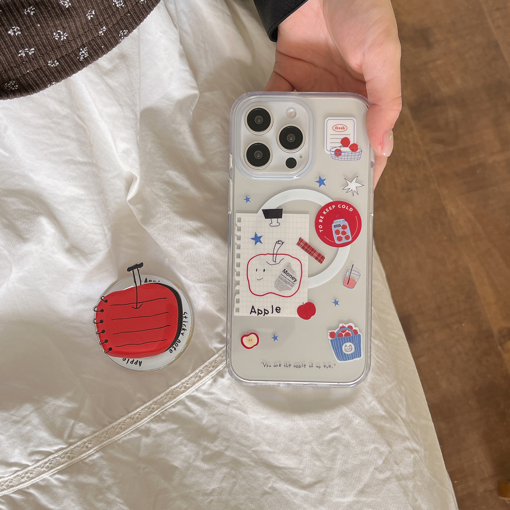 苹果便签透明磁吸手机壳