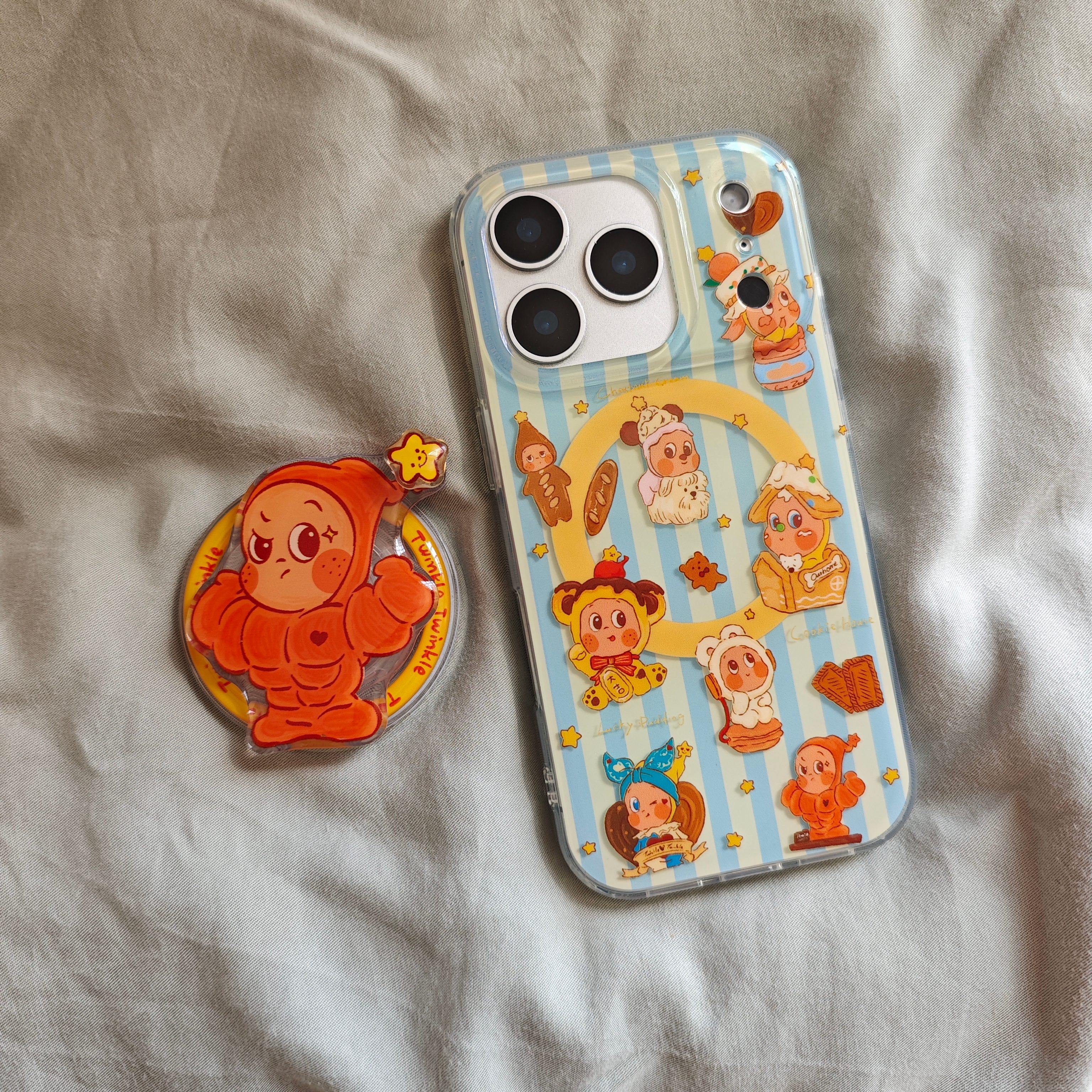 IMD磁吸卡通可爱网红条纹肌肉星星人手机壳适用iPhone17promax大孔防摔苹果16亮面15搞怪趣味14支架个性13新