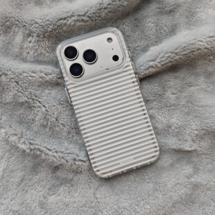 圆弧气囊IMD时尚 简约透明白色横条纹手机壳适用iPhone17promax大孔防摔苹果16磨砂15趣味创意ins风14小清新13