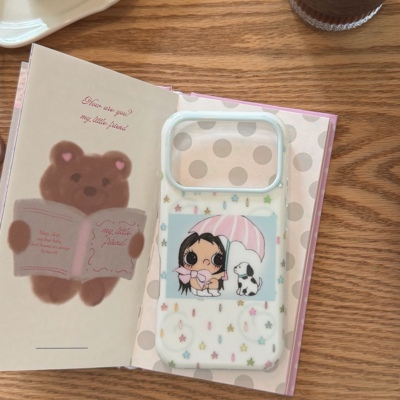 彩色星星雨滴小玉斑点狗手机壳