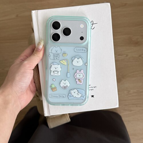 蓝色耳机沙发小猫咪日常手机壳