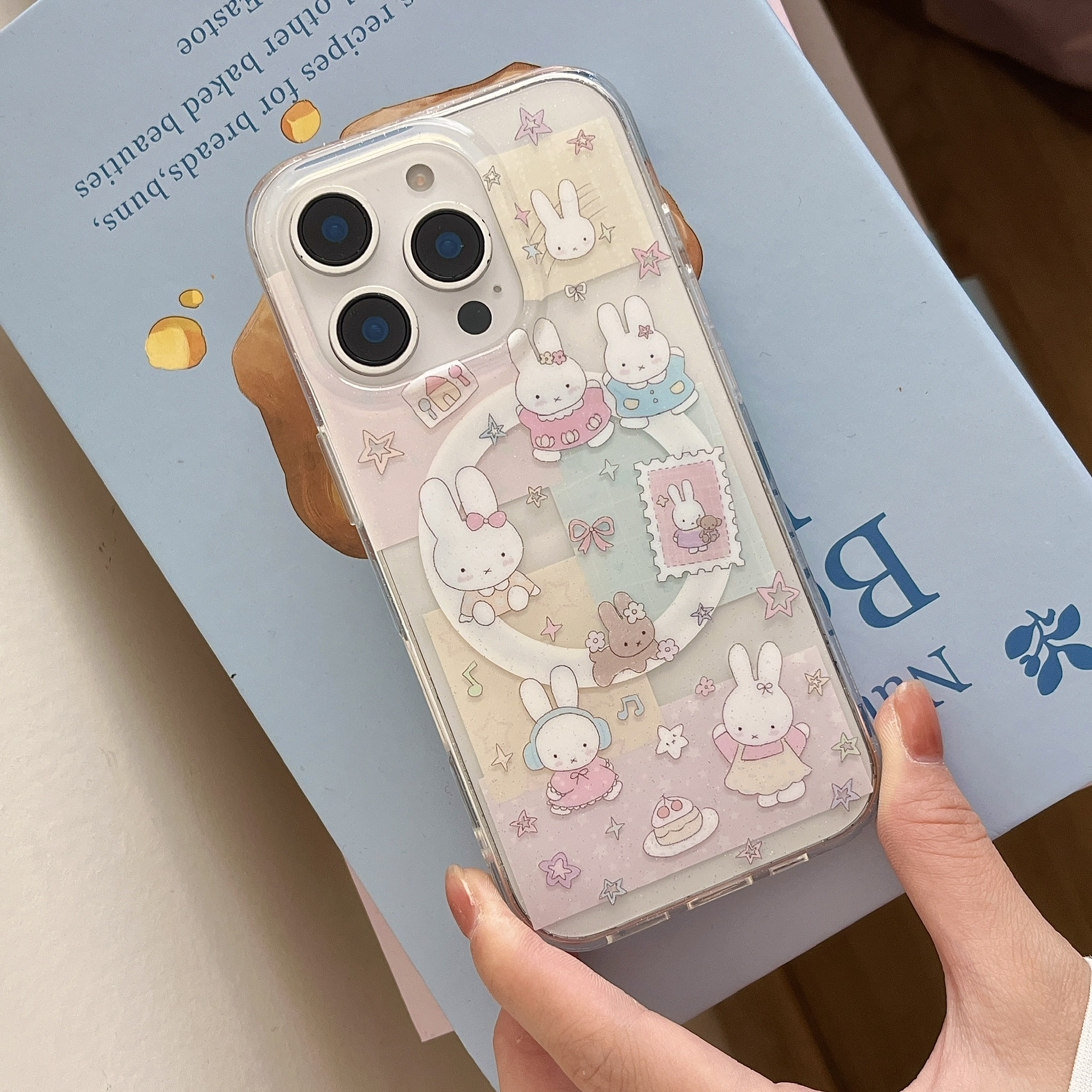 苹果拼接米菲兔镂空imd手机壳