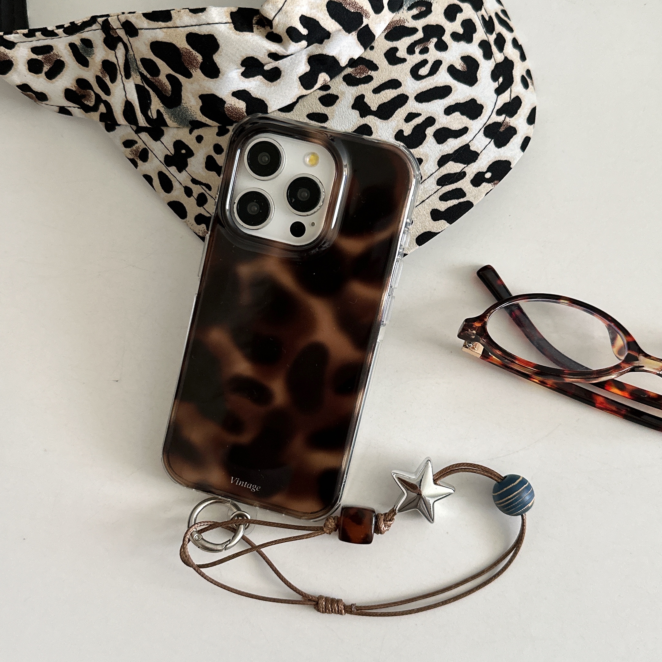 复古极简文艺小众棕色琥珀手机壳