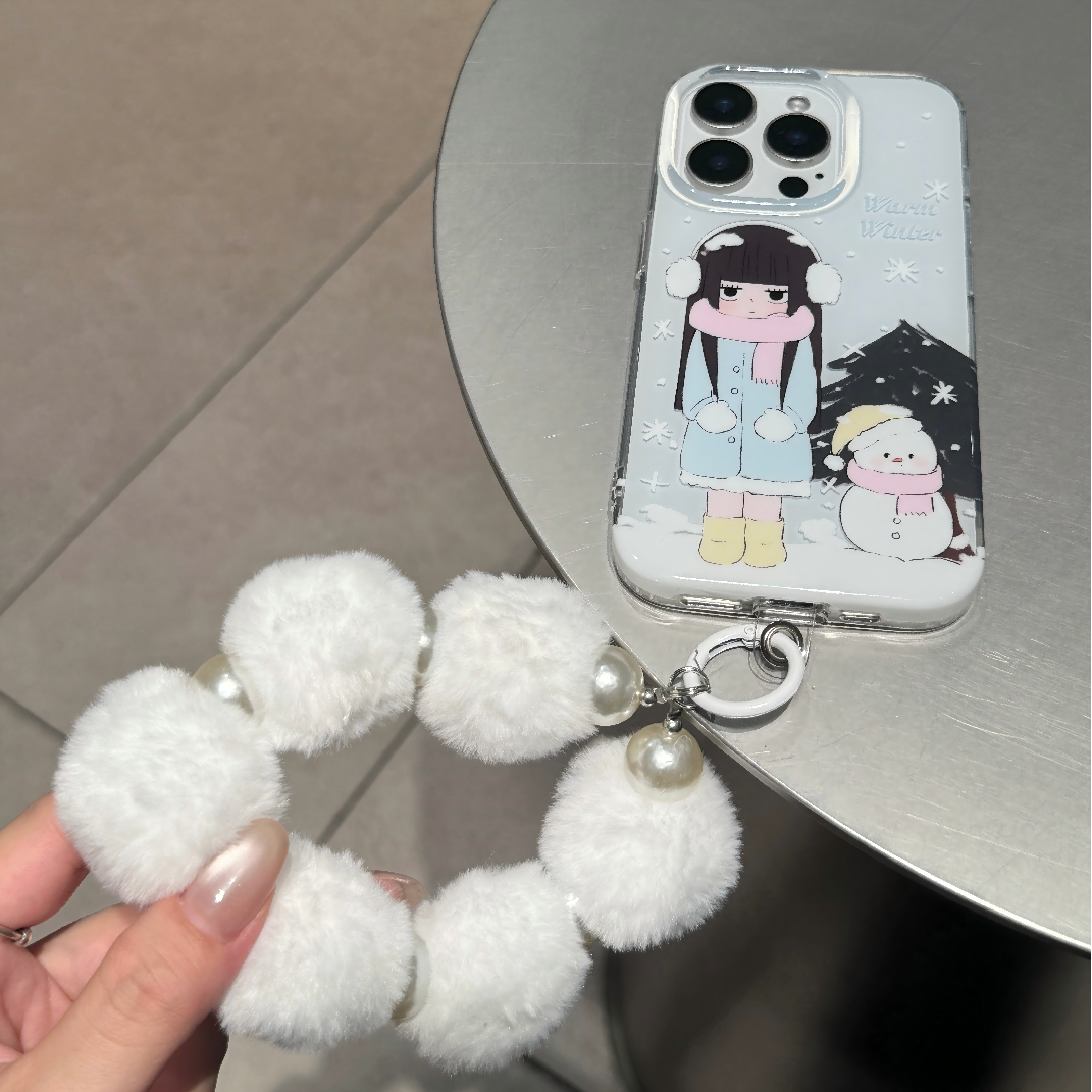 可爱动漫冬季黑沼爽子雪人手机壳