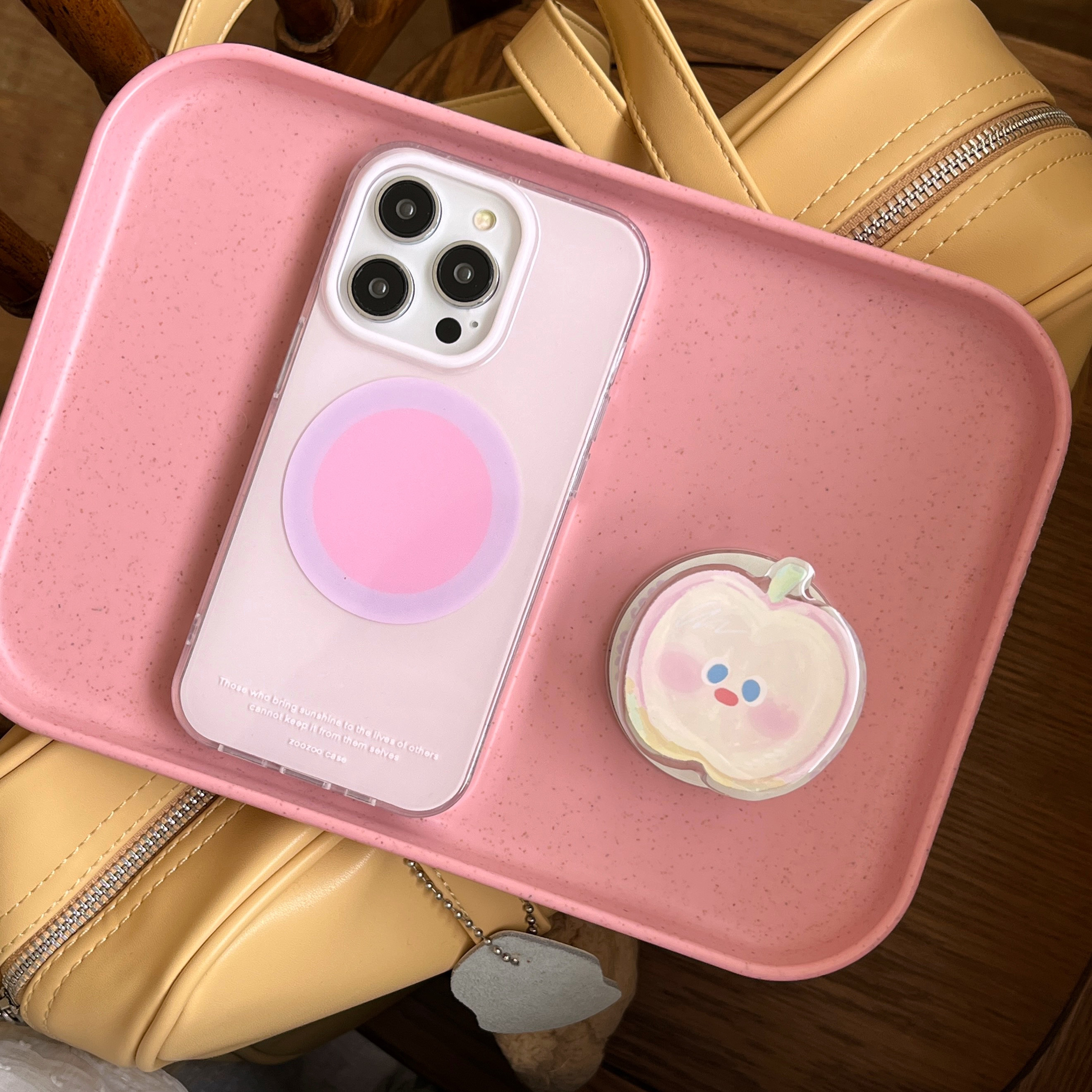 IMD磁吸粉紫拼色圈圈手机壳适用iphone16promax大孔防摔苹果15个性时尚女14亮面13粉苹果支架12女生潮流清新