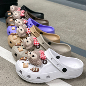 凉拖鞋 雪莉玫熊低跟洞洞鞋 女卡通百搭学生外穿防水透气防滑夏季 男