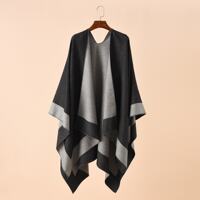 shawl cloak: Travel double-sided cloak for men and women, warm air-conditioned room shawl, solid color, large shawl for going out and shopping thumbnail 3
