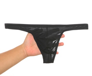 冰丝无痕丁字裤 男士 U凸露臀 薄款 性感T裤 日系简约半透明 包邮