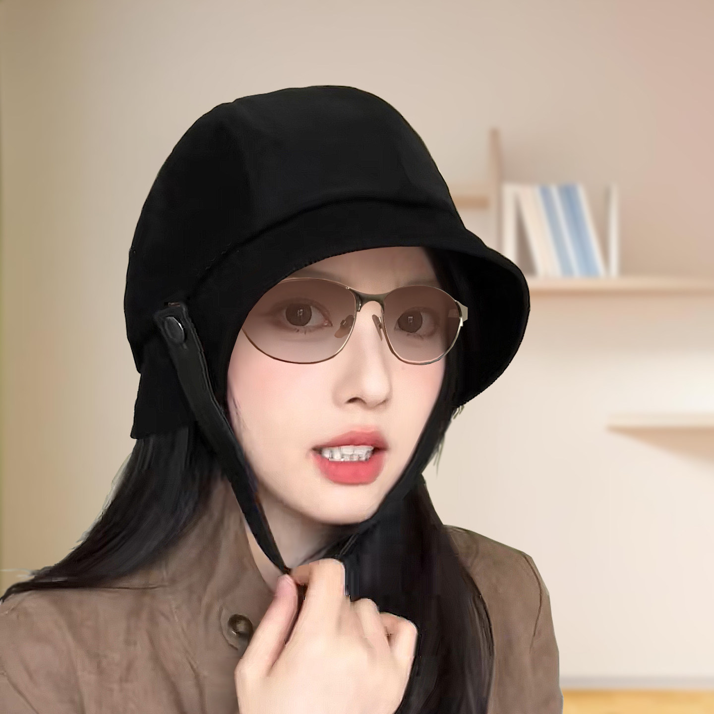 渔夫帽女灯芯绒显脸小礼帽大头围休闲帽2026春季新款盆帽水桶帽