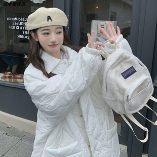 森系面包服潮流宽松时尚棉衣菱形格女学院风爆款ins冬季2026棉服