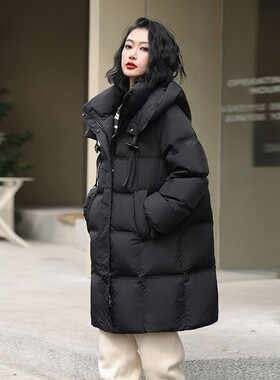 女棉袄秋冬季棉衣棉服连帽韩版宽松新款加厚学院风外套中长款2026