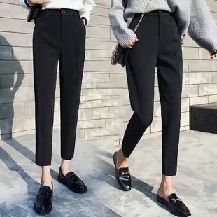 优质雪纺西装裤女子九分春秋新款学生韩高腰显瘦宽松休闲哈伦百搭