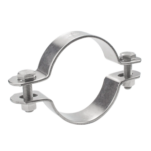 304不锈钢平板半圆抱箍骑马卡加厚快装卡扣管夹广告牌固定管卡