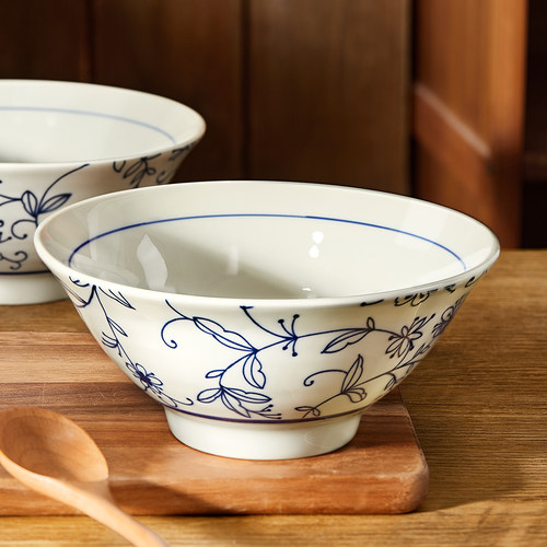 墨色中式陶瓷斗笠面碗家用高颜值