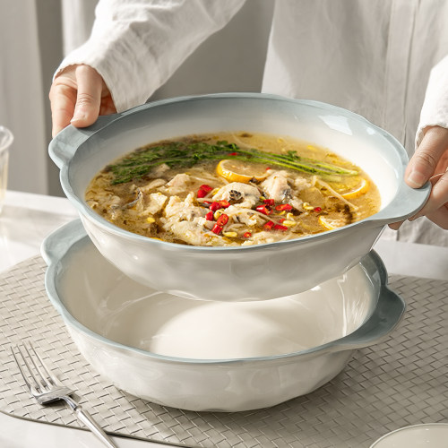 高级感陶瓷酸菜鱼大盆碗特大号