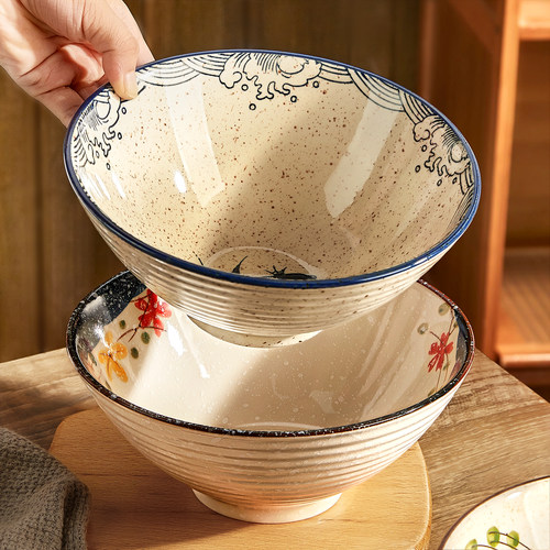 釉下彩陶瓷复古斗笠拉面碗吃面碗