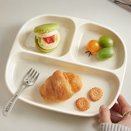 211减脂餐盘分格大人减肥专用儿童定量分餐盘家用三格分隔早餐盘