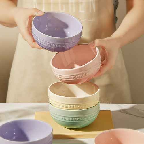 墨色高颜值陶瓷米饭碗个人专用