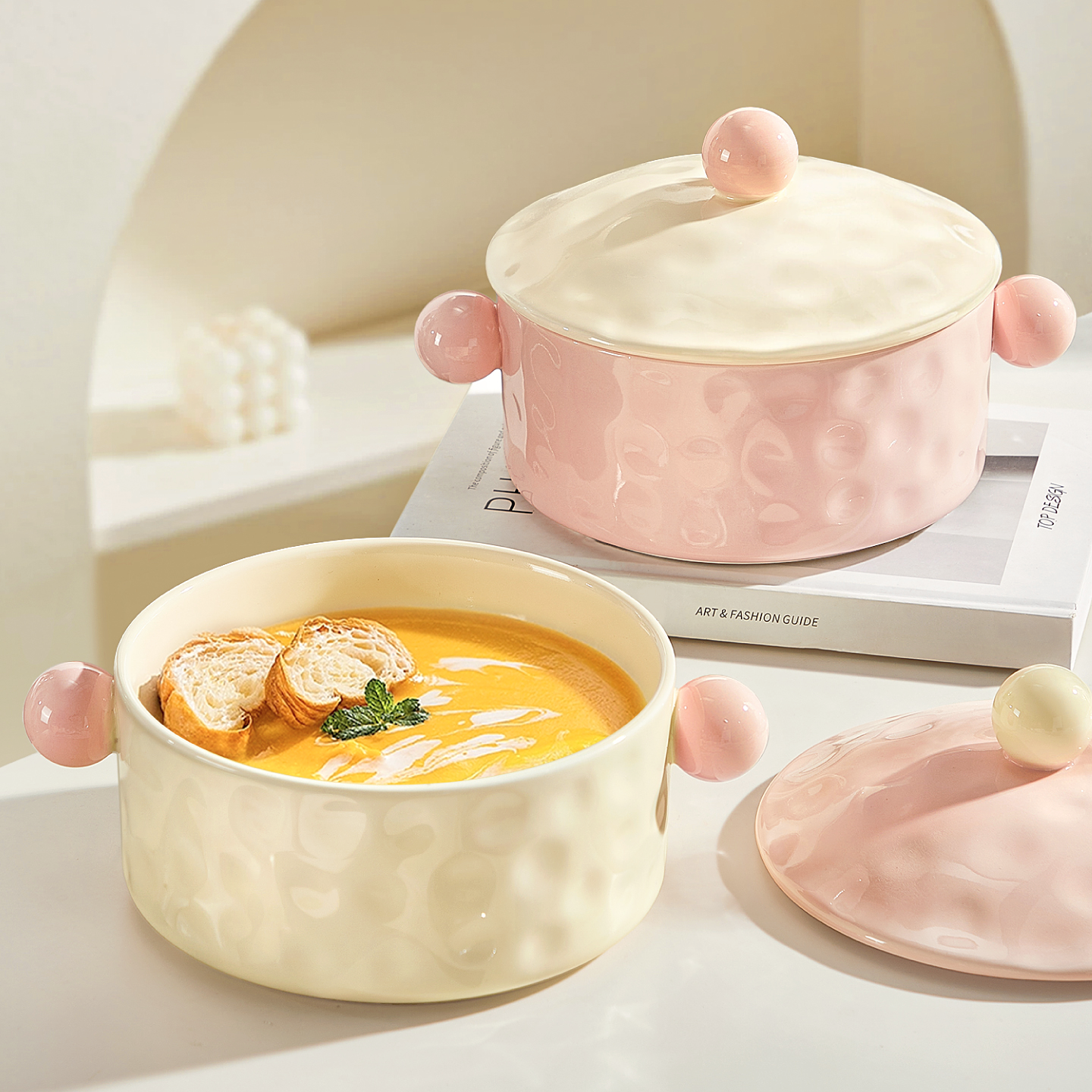 陶瓷高颜值双耳汤碗家用2025新款大号带盖泡面碗好看螺蛳粉碗大碗,餐饮具,碗,淘宝优惠券,粉丝福利购,淘宝优惠卷