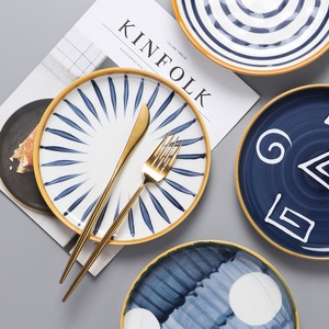 日式手绘陶瓷盘子创意家用