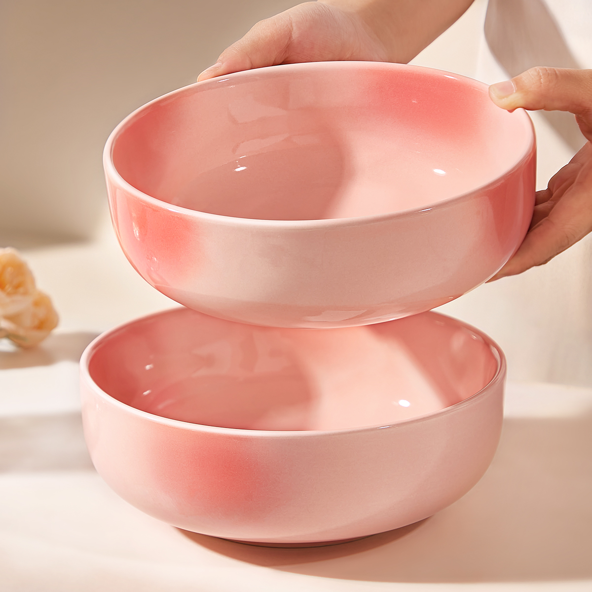 高颜值陶瓷汤碗家用大碗汤面条碗