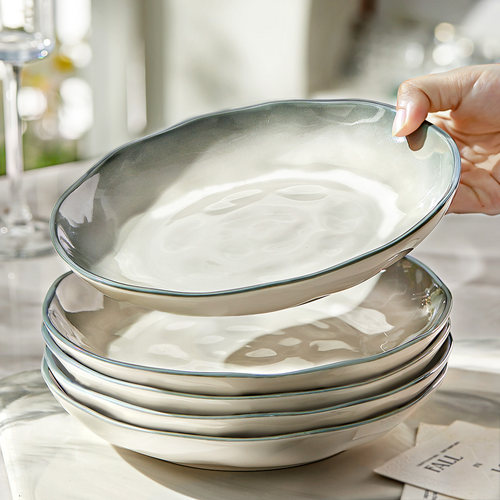 8英寸原创釉下彩陶瓷盘子