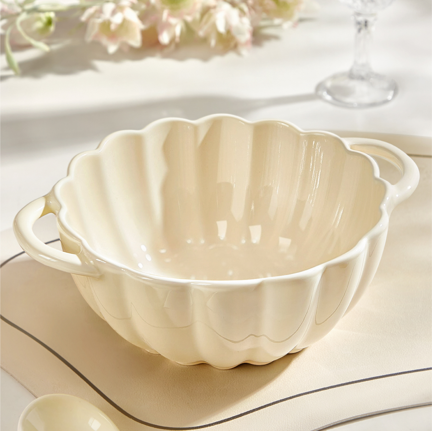 高颜值陶瓷双耳汤碗螺蛳粉泡面碗