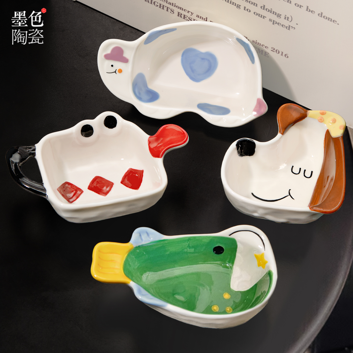 可爱蘸料碟陶瓷味碟调料碟高颜值小菜碟子酱油醋碟烤肉蘸酱碟套装