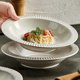 白色草帽盘深盘意面盘子高级感轻奢西餐餐盘菜盘家用沙拉碗碟餐具
