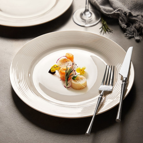 墨色牛排餐盘刀叉套装高级感盘子