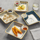 碗碟餐具虾盘水饺专用盘早餐盘高颜值菜盘 饺子盘子带醋碟2024新款