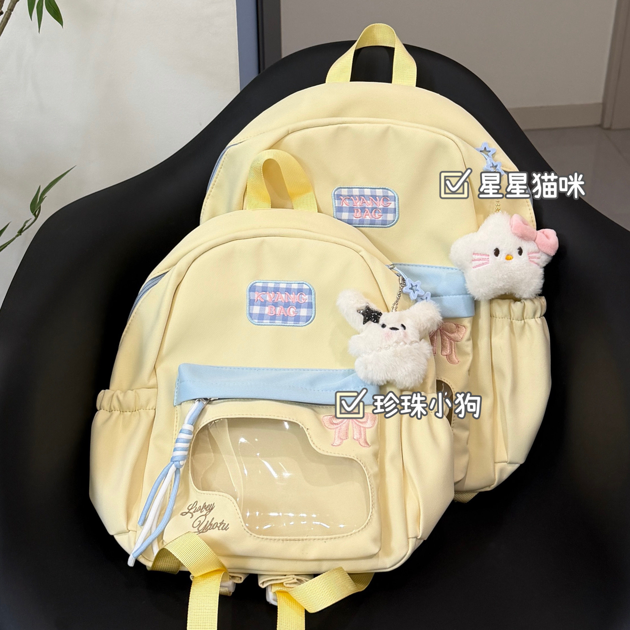日系可爱少女吧唧透明痛包学生小书包女韩版休闲百搭迷你双肩背包