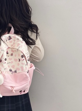 日系ins学生上课书包初中高中生可爱大容量双肩包软萌轻便小背包