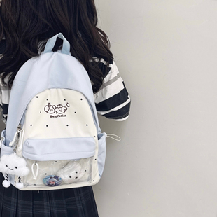 可爱学院书包女初中生小学生百搭少女透明双肩包追星小食量痛包潮