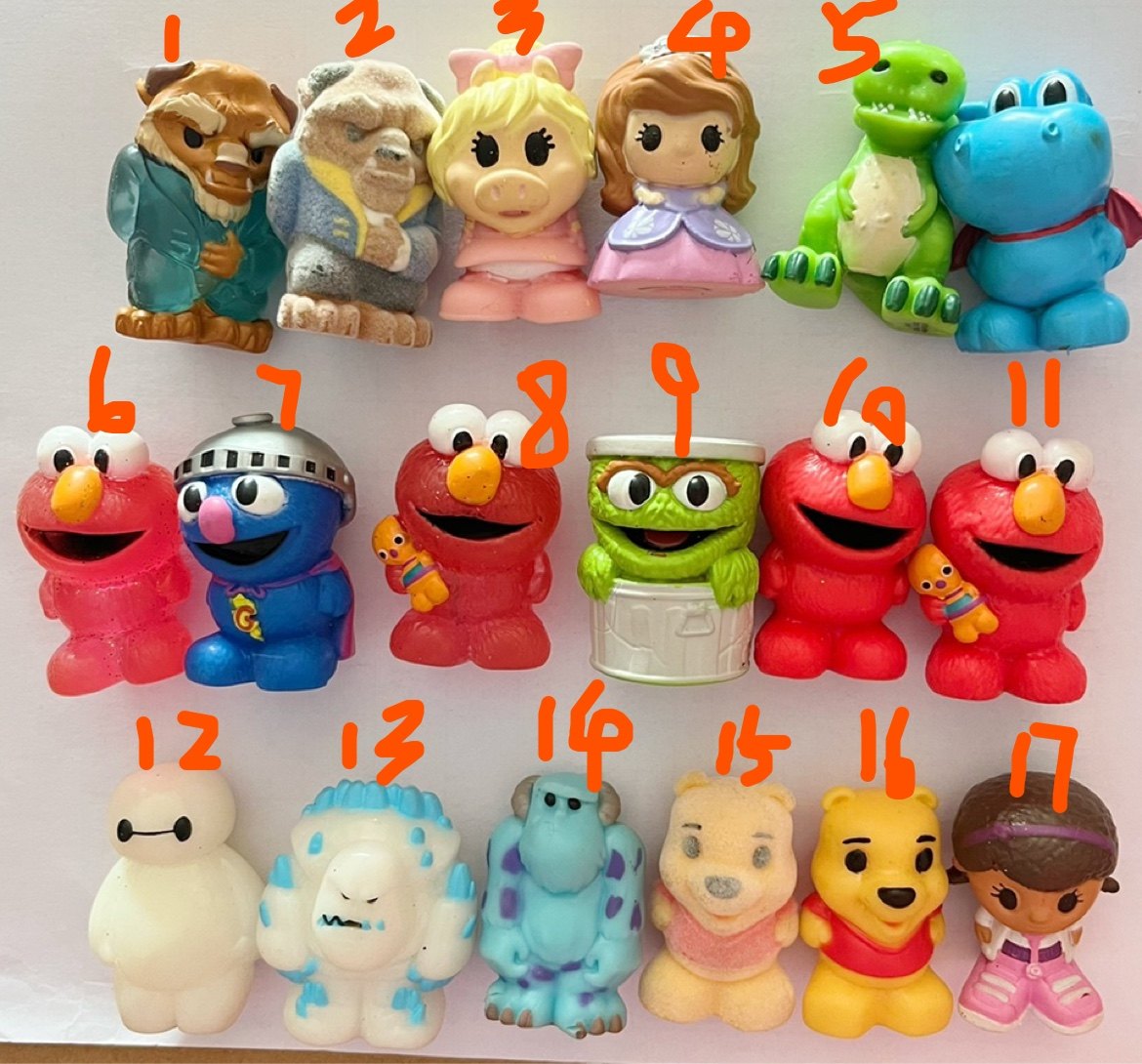 芝麻街软胶人偶公仔摆件人偶模型卡通动漫周边人仔洗澡玩具小号